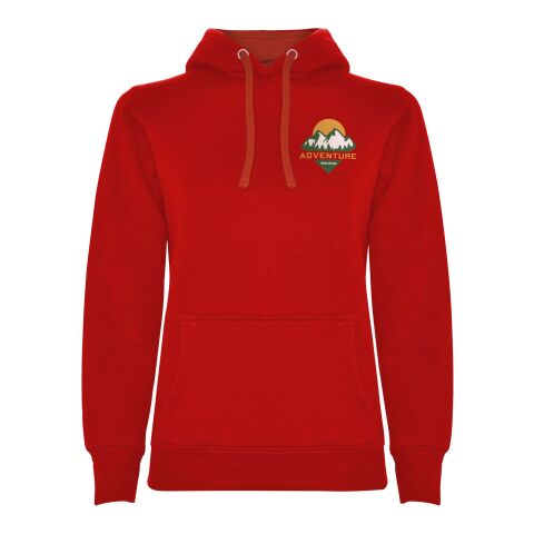 Werbeartikel Urban Kapuzenpullover für Damen – rot – M – mit Logo bedruckt