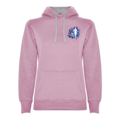 48h Express-Druck Werbeartikel Urban Kapuzenpullover für Damen – hellrosa-marl grey – M – mit Logo bedruckt
