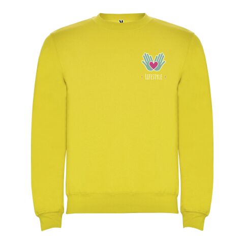 Werbeartikel Clasica Sweatshirt mit Rundhalsausschnitt Unisex – gelb – XL – mit Logo bedruckt