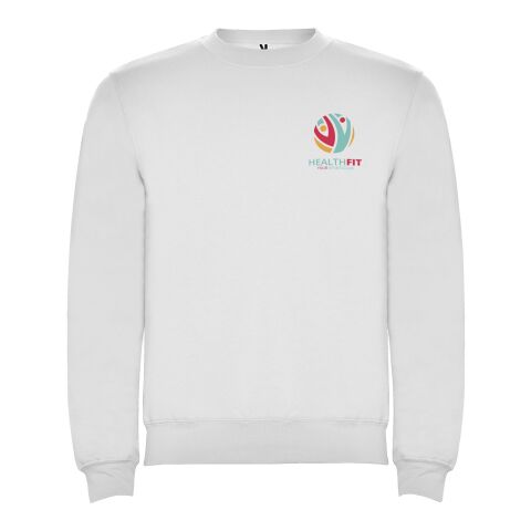 Werbeartikel Clasica Sweatshirt mit Rundhalsausschnitt Unisex – weiß – XL – mit Logo bedruckt