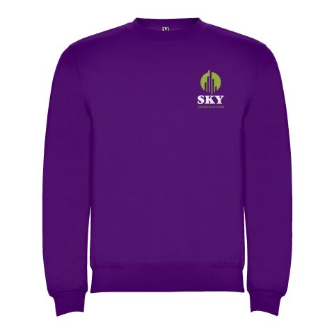 Werbeartikel Clasica Sweatshirt mit Rundhalsausschnitt Unisex – lila – XS – mit Logo bedruckt