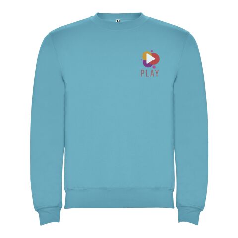 Werbeartikel Clasica Sweatshirt mit Rundhalsausschnitt Unisex – türkis – 2XL – mit Logo bedruckt