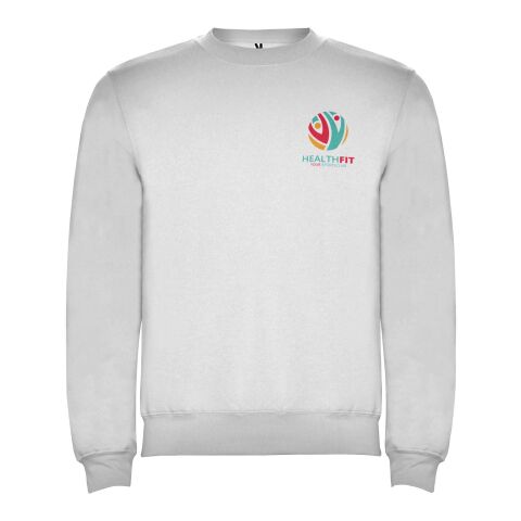 Werbeartikel Clasica Sweatshirt mit Rundhalsausschnitt Unisex – aschweiß meliert – 3XL – mit Logo bedruckt
