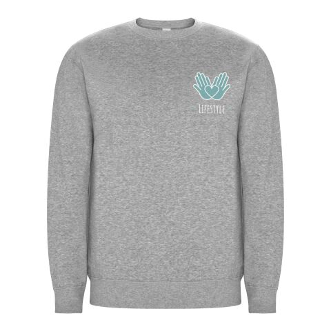 48h Express-Druck Werbeartikel Batian Sweatshirt mit Rundhalsausschnitt Unisex – marl grey – XL – mit Logo bedruckt