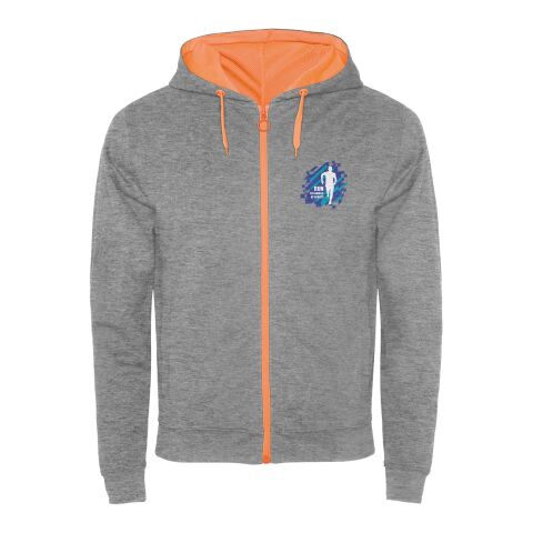 Werbeartikel Fuji Kaputzensweatjacke Unisex – heather grau – L – mit Logo bedruckt