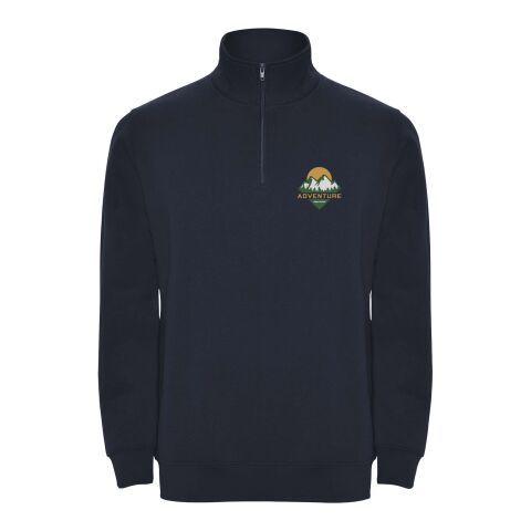 Werbeartikel Aneto Pullover mit Viertelreißverschluss – navy blue – 3XL – mit Logo bedruckt