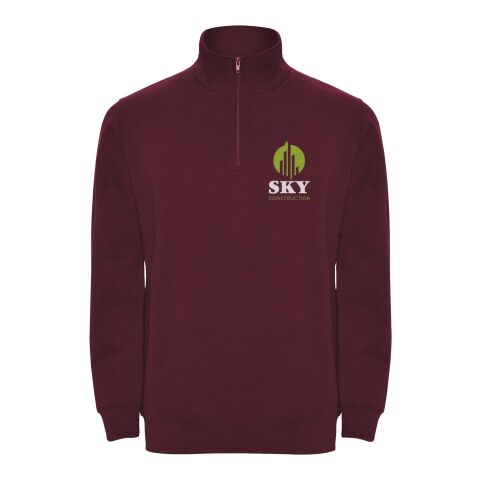 48h Express-Druck Werbeartikel Aneto Pullover mit Viertelreißverschluss – garnet – 2XL – mit Logo bedruckt