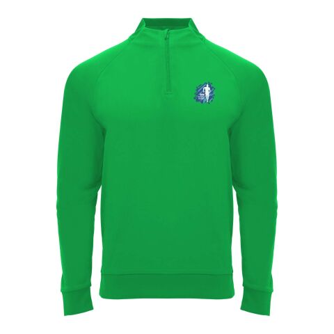 48h Express-Druck Werbeartikel Epiro Half-Zip Sweatshirt Unisex – farngrün – L – mit Logo bedruckt