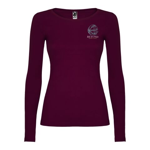 Werbeartikel Extreme Langarmshirt für Damen – garnet – L – mit Logo bedruckt