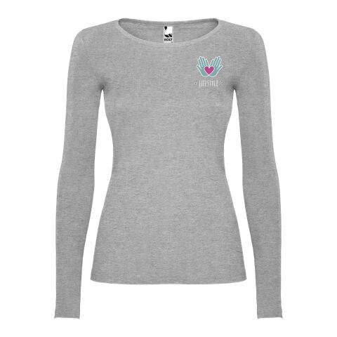 Werbeartikel Extreme Langarmshirt für Damen – marl grey – S – mit Logo bedruckt