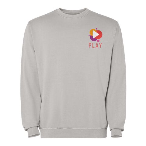 Werbeartikel Jaya Pullover mit Rundhalsausschnitt Unisex – grau – M – mit Logo bedruckt