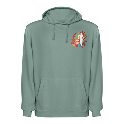 Werbeartikel Kenia Kapuzenpullover Unisex – dunkelgrün – XS – mit Logo bedruckt