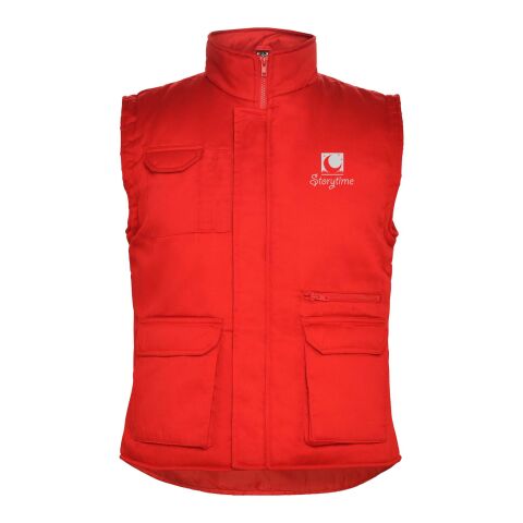 Arbeitskleidung Thermo-Weste Amanzor – rot – mit Logo bedruckt 48h Express-Druck Gr. 2XL