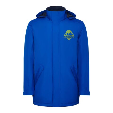 48h Express-Druck Werbeartikel America wattierter Parka für Herren – royalblau – S – mit Logo bedruckt