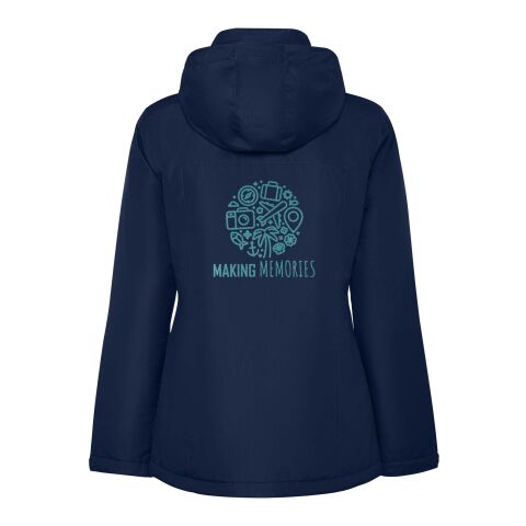 Werbeartikel America wattierter Parka für Damen – navy blue – 3XL – mit Logo bedruckt