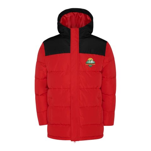Werbeartikel Tallin Steppjacke Unisex – rot-schwarz – L – mit Logo bedruckt