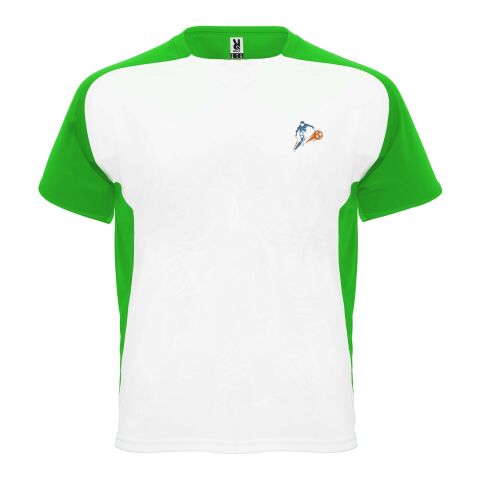 Werbeartikel Bugatti T-Shirt Unisex aus recyceltem Material | weiss-farngrün | mit Logo bedrucken