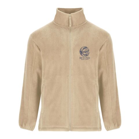 Werbeartikel Artic Fleecejacke für Herren – sand meliert – S – mit Logo bedruckt