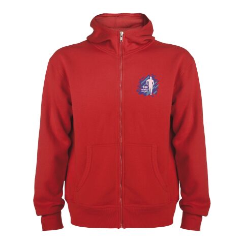 Werbeartikel Montblanc Kapuzensweatjacke Unisex – rot – M – mit Logo bedruckt