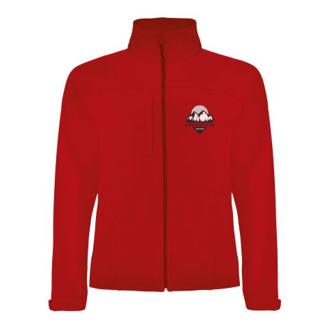Werbeartikel Rudolph Softshelljacke Unisex – rot – M – mit Logo bedruckt