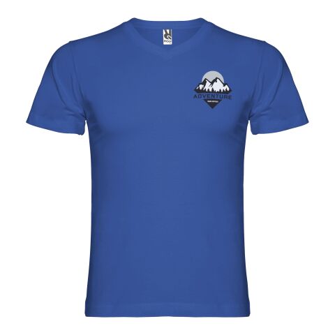 Werbeartikel Samoyedo T-Shirt mit V-Ausschnitt für Herren – royalblau – XL – mit Logo bedruckt