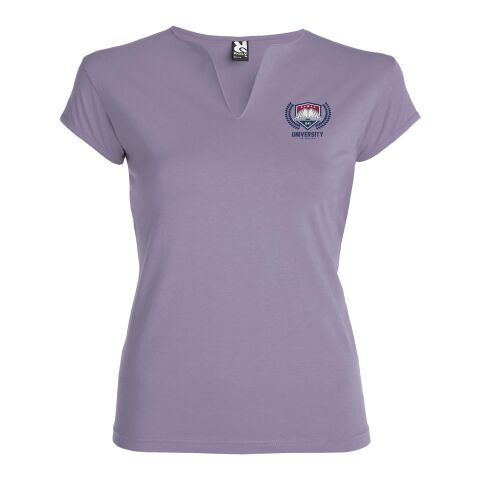 48h Express-Druck Werbeartikel Belice T-Shirt für Damen – flieder – L – mit Logo bedruckt