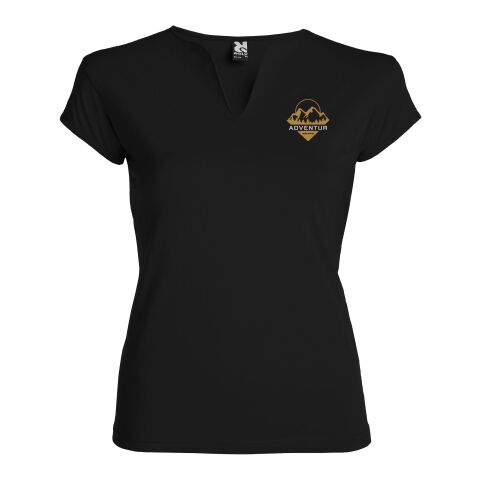 48h Express-Druck Werbeartikel Belice T-Shirt für Damen – schwarz – M – mit Logo bedruckt