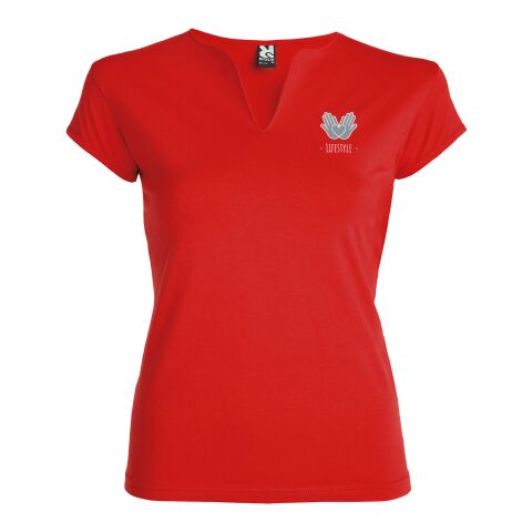 48h Express-Druck Werbeartikel Belice T-Shirt für Damen – rot – L – mit Logo bedruckt