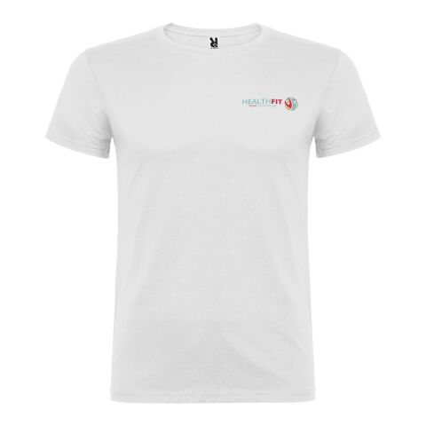 Werbeartikel Beagle T-Shirt für Herren – absolutes weiß – S – mit Logo bedruckt