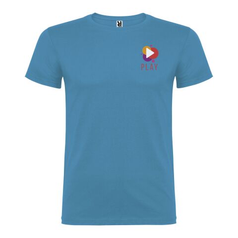 Werbeartikel Beagle T-Shirt für Herren – türkis – L – mit Logo bedruckt