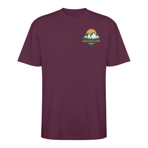 Werbeartikel Bull Overzise T-Shirt Unisex – Plum red – XL – mit Logo bedruckt