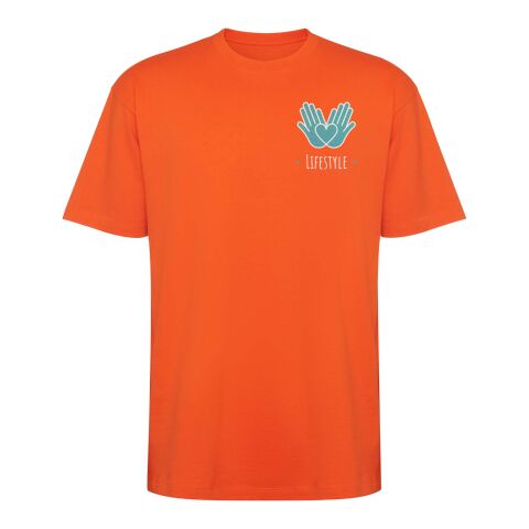 48h Express-Druck Werbeartikel Bull Overzise T-Shirt Unisex – fire orange – L – mit Logo bedruckt
