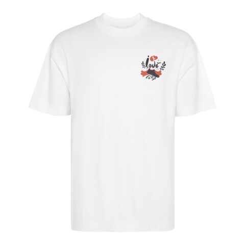 Werbeartikel Oversize-T-Shirt Chow – weiß – mit Logo bedruckt 48h Express-Druck Unisex Gr. XS
