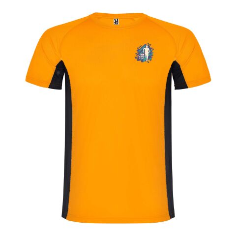 Werbeartikel Shanghai Sport T-Shirt für Herren | Fluor Orange-schwarz | mit Logo bedrucken
