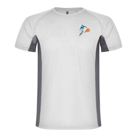 Werbeartikel Shanghai Sport T-Shirt für Herren – weiß-dark lead – L – mit Logo bedruckt