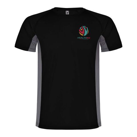 48h Express-Druck Werbeartikel Shanghai Sport T-Shirt für Herren – schwarz-dark lead – 2XL – mit Logo bedruckt