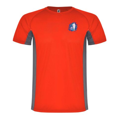 48h Express-Druck Werbeartikel Shanghai Sport T-Shirt für Herren – rot-dark lead – XL – mit Logo bedruckt