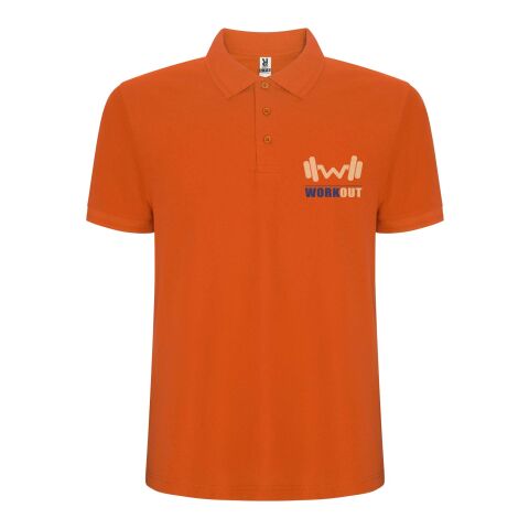 Werbeartikel Pegaso Premium Poloshirt für Herren – orange – 4XL – mit Logo bedruckt