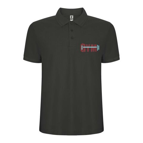 Werbeartikel Pegaso Premium Poloshirt für Herren – dark lead – L – mit Logo bedruckt
