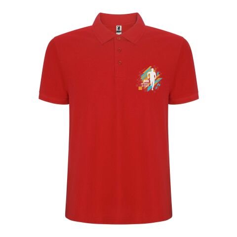 Werbeartikel Pegaso Premium Poloshirt für Herren – rot – 4XL – mit Logo bedruckt