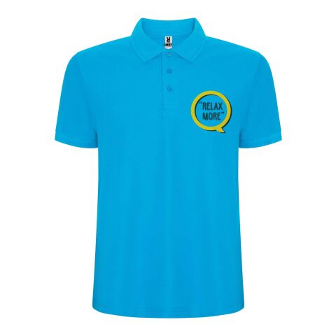 Werbeartikel Pegaso Premium Poloshirt für Herren – türkis – 4XL – mit Logo bedruckt