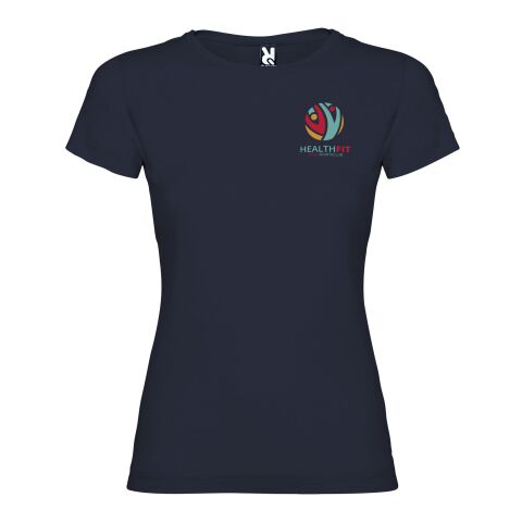 48h Express-Druck Werbeartikel Jamaika T-Shirt für Damen – navy blue – S – mit Logo bedruckt