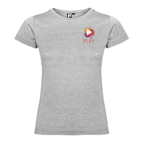 Werbeartikel Jamaika T-Shirt für Damen – marl grey – XL – mit Logo bedruckt