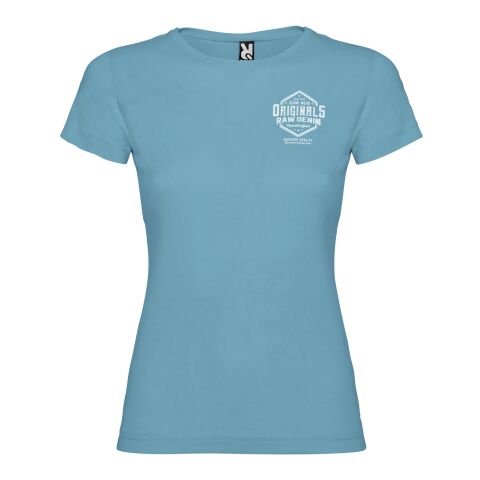 Werbeartikel Jamaika T-Shirt für Damen – türkis – M – mit Logo bedruckt