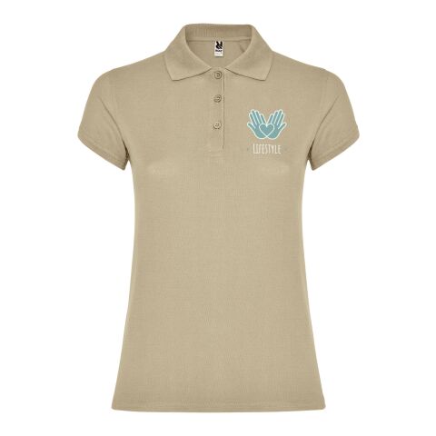 Werbeartikel Star Poloshirt für Damen – sand meliert – XL – mit Logo bedruckt