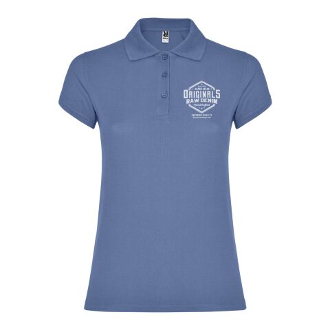48h Express-Druck Werbeartikel Star Poloshirt für Damen – riviera blue – L – mit Logo bedruckt
