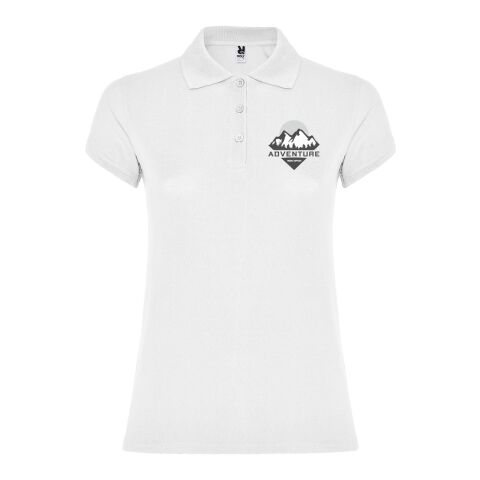 Werbeartikel Star Poloshirt für Damen – absolutes weiß – S – mit Logo bedruckt