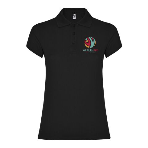 Werbeartikel Star Poloshirt für Damen – schwarz – 2XL – mit Logo bedruckt