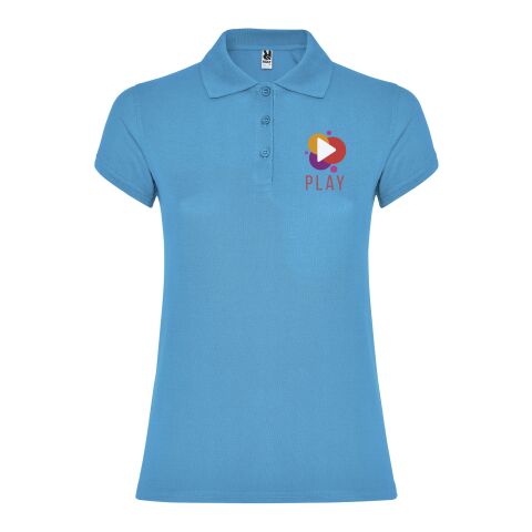 Werbeartikel Star Poloshirt für Damen – türkis – 2XL – mit Logo bedruckt
