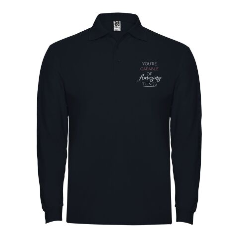 Werbeartikel Estrella Langarm Poloshirt für Herren – navy blue – M – mit Logo bedruckt